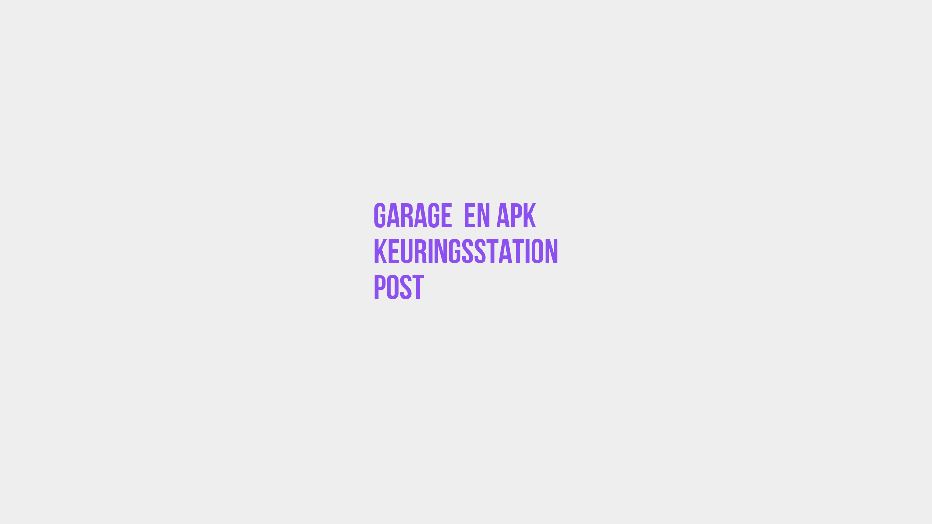 Placeholder image voor Garage  en APK keuringsstation Post