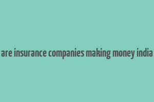 are insurance companies making money india