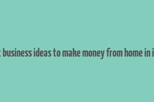 best business ideas to make money from home in india