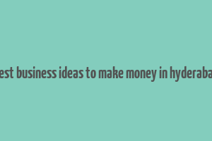 best business ideas to make money in hyderabad