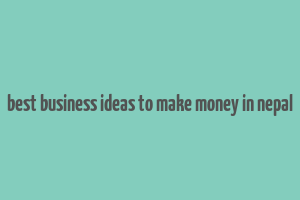 best business ideas to make money in nepal