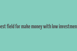 best field for make money with low investment