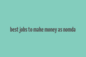 best jobs to make money as nomda