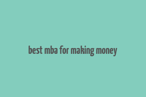 best mba for making money