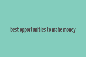 best opportunities to make money