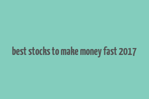 best stocks to make money fast 2017