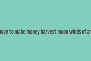 best way to make money harvest moon winds of anthos