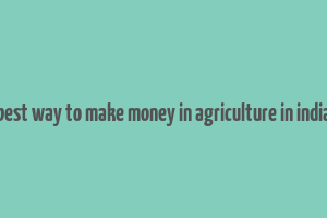 best way to make money in agriculture in india