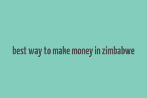 best way to make money in zimbabwe