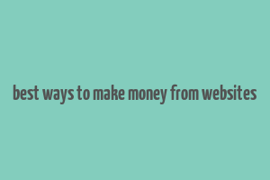 best ways to make money from websites