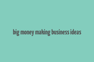 big money making business ideas