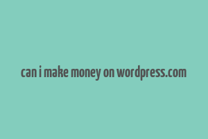 can i make money on wordpress.com