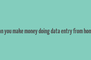 can you make money doing data entry from home