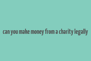 can you make money from a charity legally