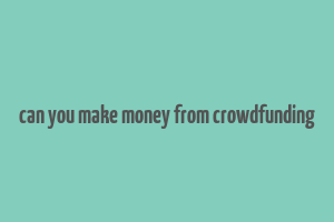 can you make money from crowdfunding