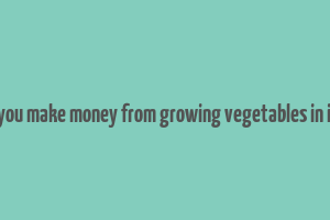 can you make money from growing vegetables in india