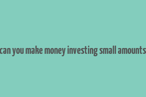 can you make money investing small amounts