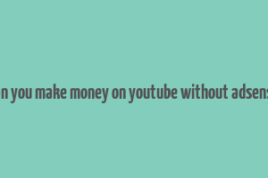 can you make money on youtube without adsense