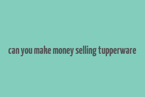 can you make money selling tupperware