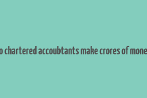 do chartered accoubtants make crores of money