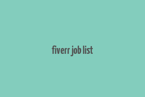 fiverr job list