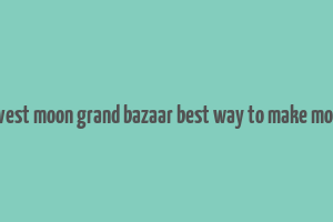 harvest moon grand bazaar best way to make money