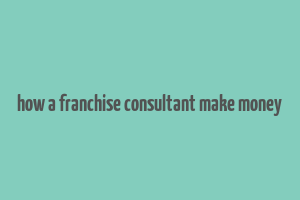 how a franchise consultant make money