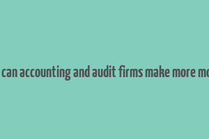 how can accounting and audit firms make more money