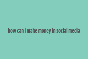 how can i make money in social media