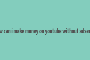 how can i make money on youtube without adsense