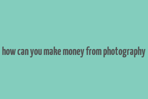 how can you make money from photography