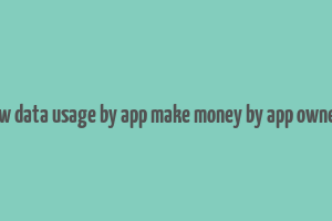 how data usage by app make money by app owners