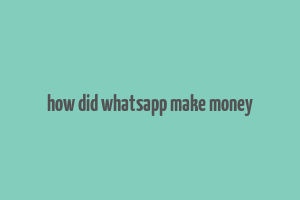 how did whatsapp make money