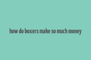 how do boxers make so much money