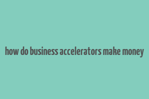 how do business accelerators make money