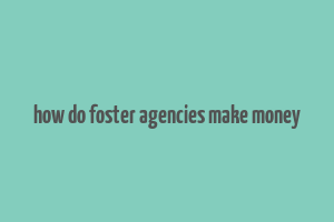 how do foster agencies make money