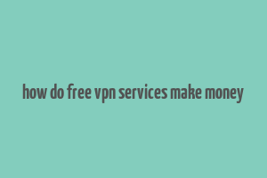 how do free vpn services make money