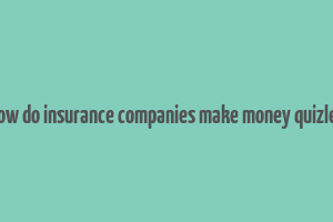 how do insurance companies make money quizlet