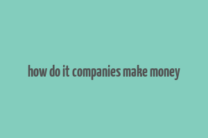 how do it companies make money