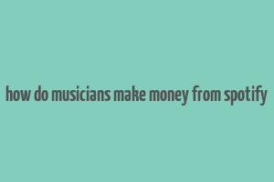 how do musicians make money from spotify