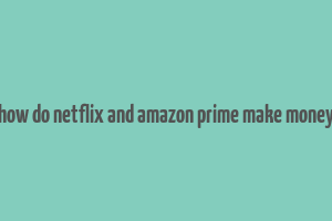 how do netflix and amazon prime make money