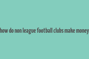 how do non league football clubs make money