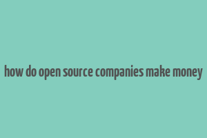 how do open source companies make money