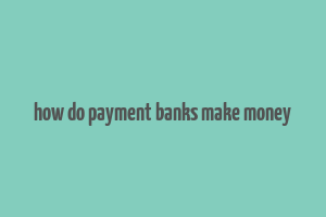 how do payment banks make money