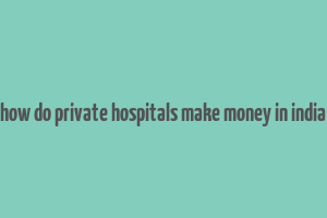 how do private hospitals make money in india