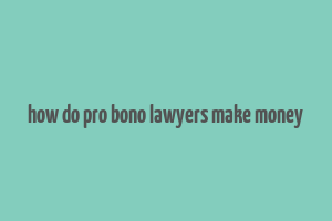 how do pro bono lawyers make money