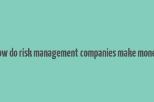 how do risk management companies make money