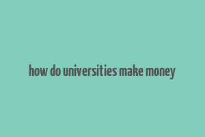 how do universities make money