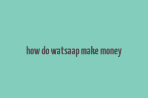 how do watsaap make money