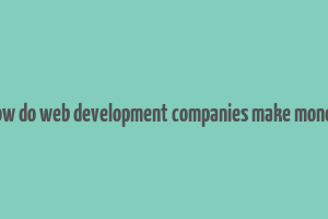 how do web development companies make money